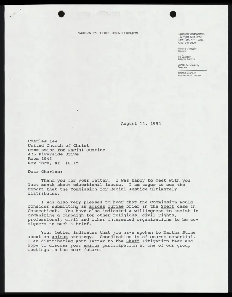 Correspondence between Counsel and Lee and McLaughlin preview