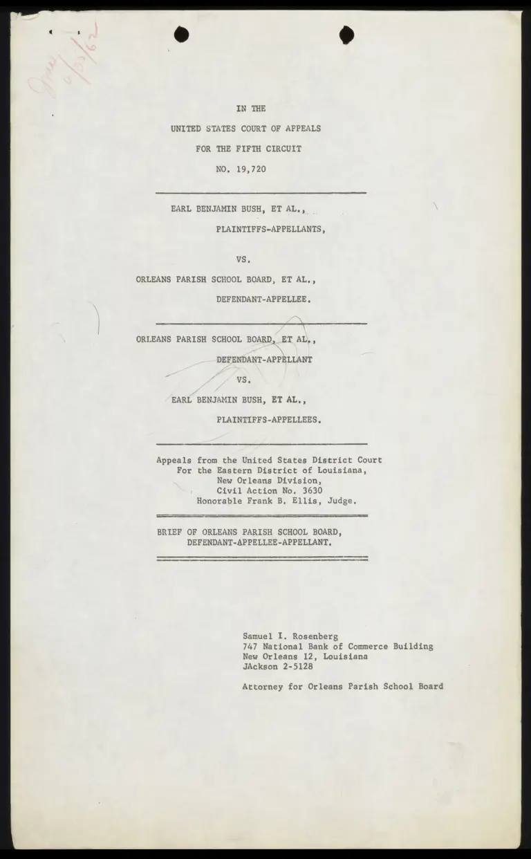 Brief of Orleans Parish School Board, Defendant-Appellee-Appellant preview