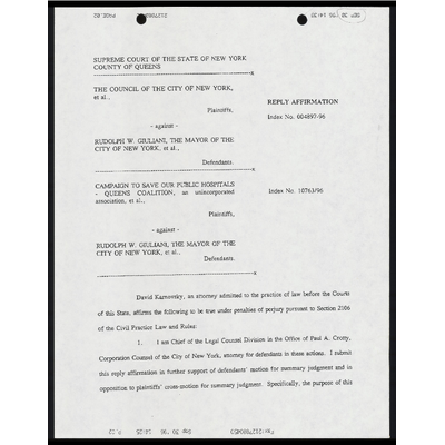 Reply Affirmation of David Karnovsky preview