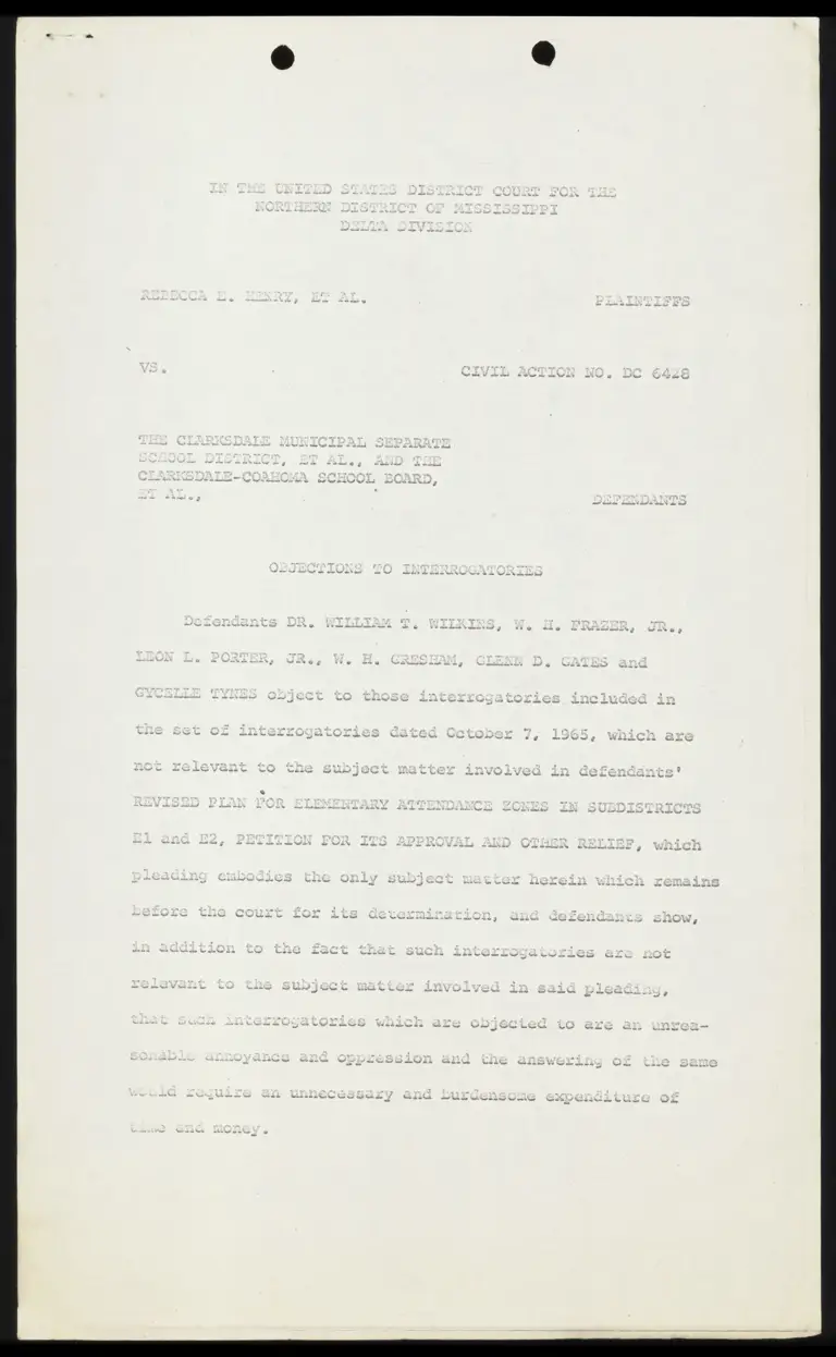 Objections to Interrogatories preview