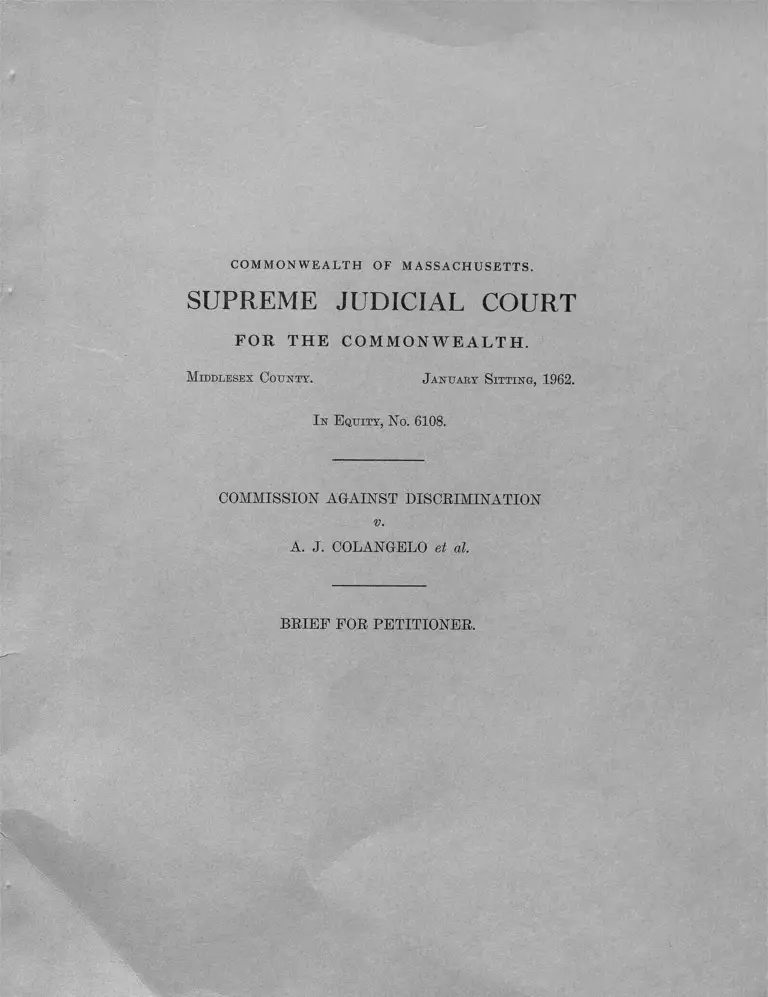 Commission Against Discrimination v. Colangelo Brief for Petitioner preview