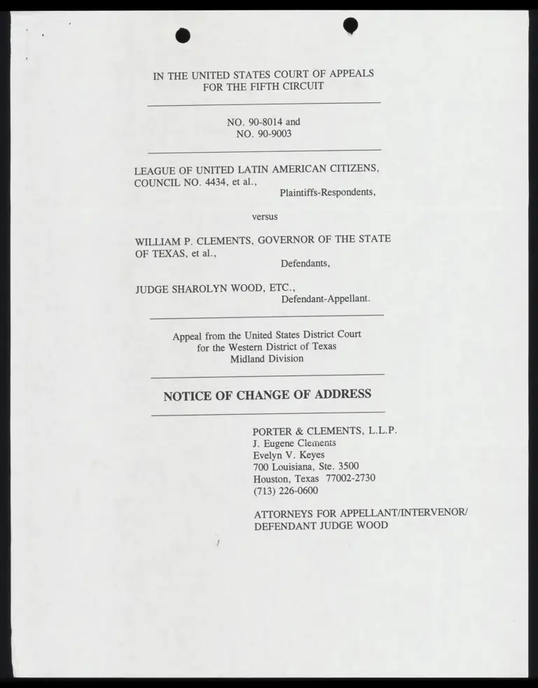 Notice of Change of Address preview