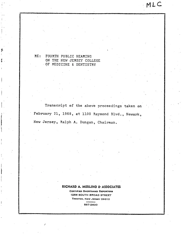 Fourth Public Hearing on the New Jersey College of Medicine & Dentistry preview