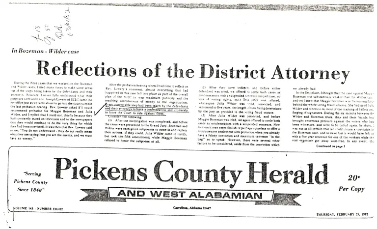 Reflections of the District Attorney News Clipping preview