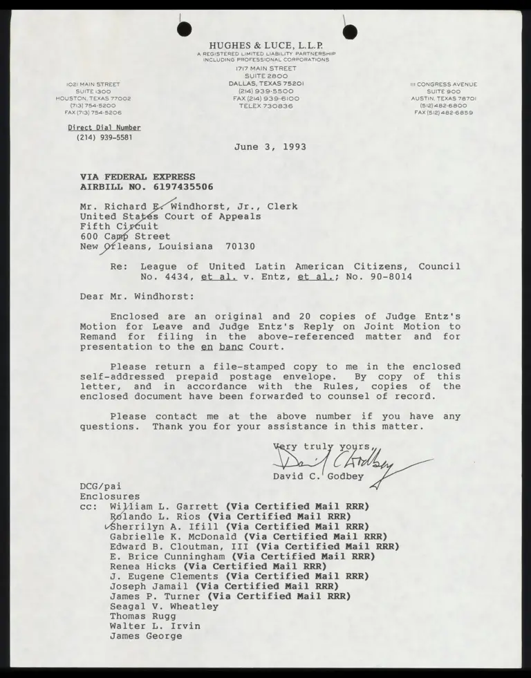 Judge Entz's Motion for Leave; Entz's Reply on Joint Motion to Remand preview