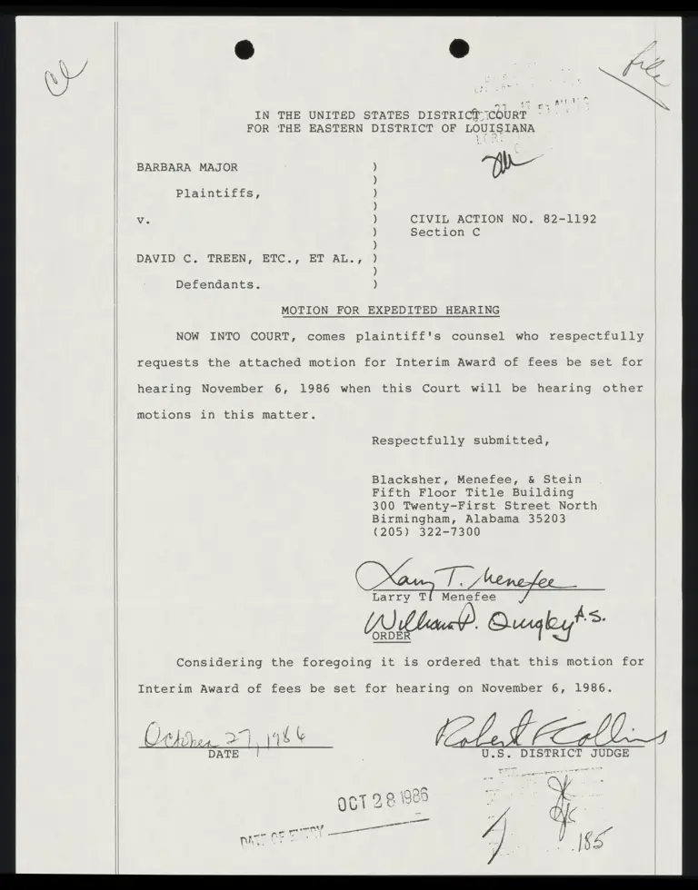 Motion for Expedited Hearing preview