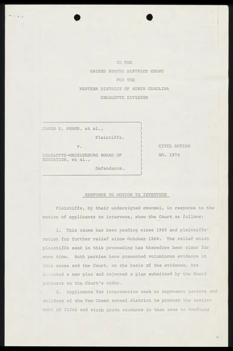 Response to Motion to Intervene preview
