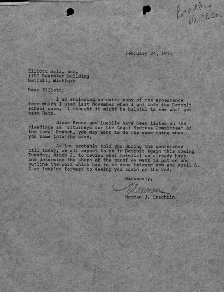 Correspondence from Chachkin to Hall preview