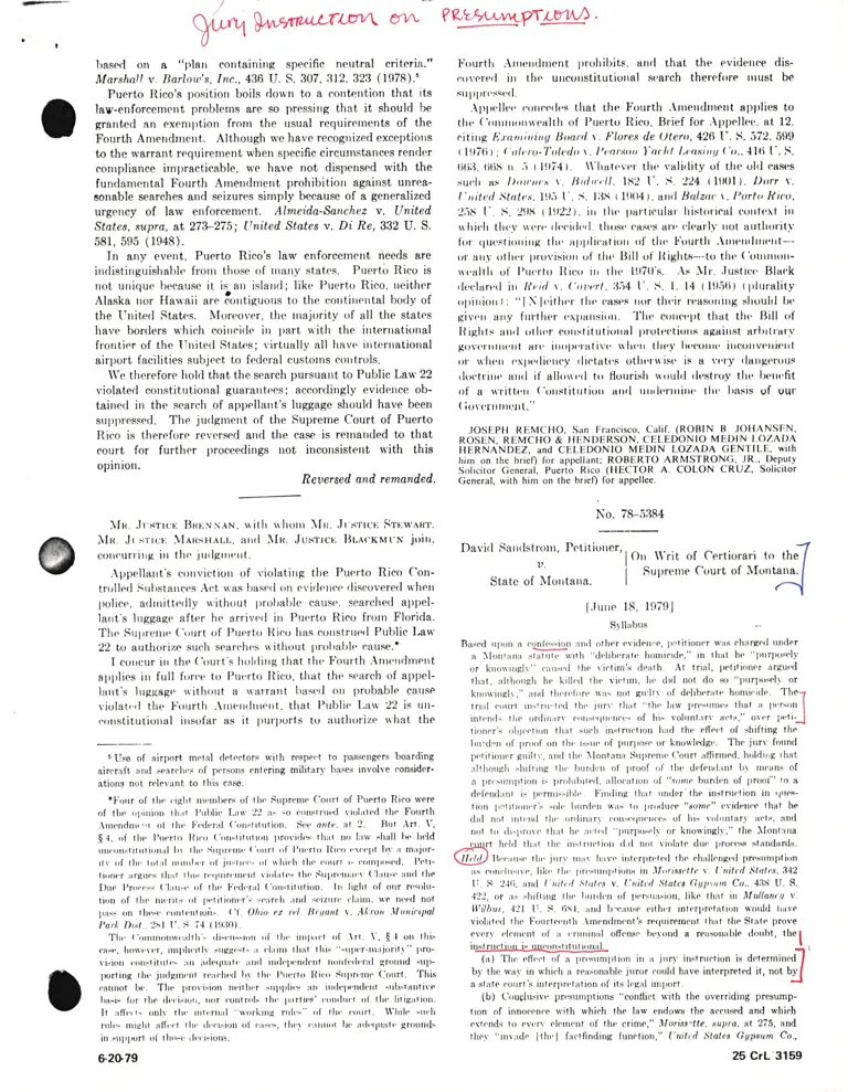 Sandstrom v. State Court Opinion preview