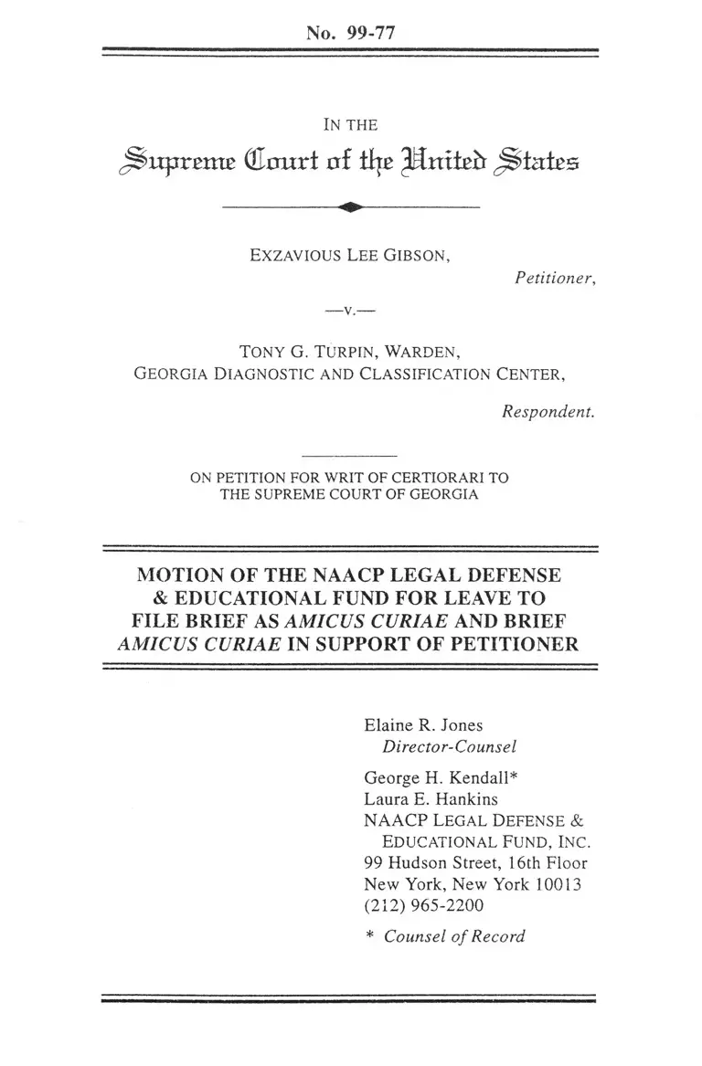 Gibson v. Turpin Motion for Leave to File Brief and Brief Amicus Curiae in Support of Petitioner preview