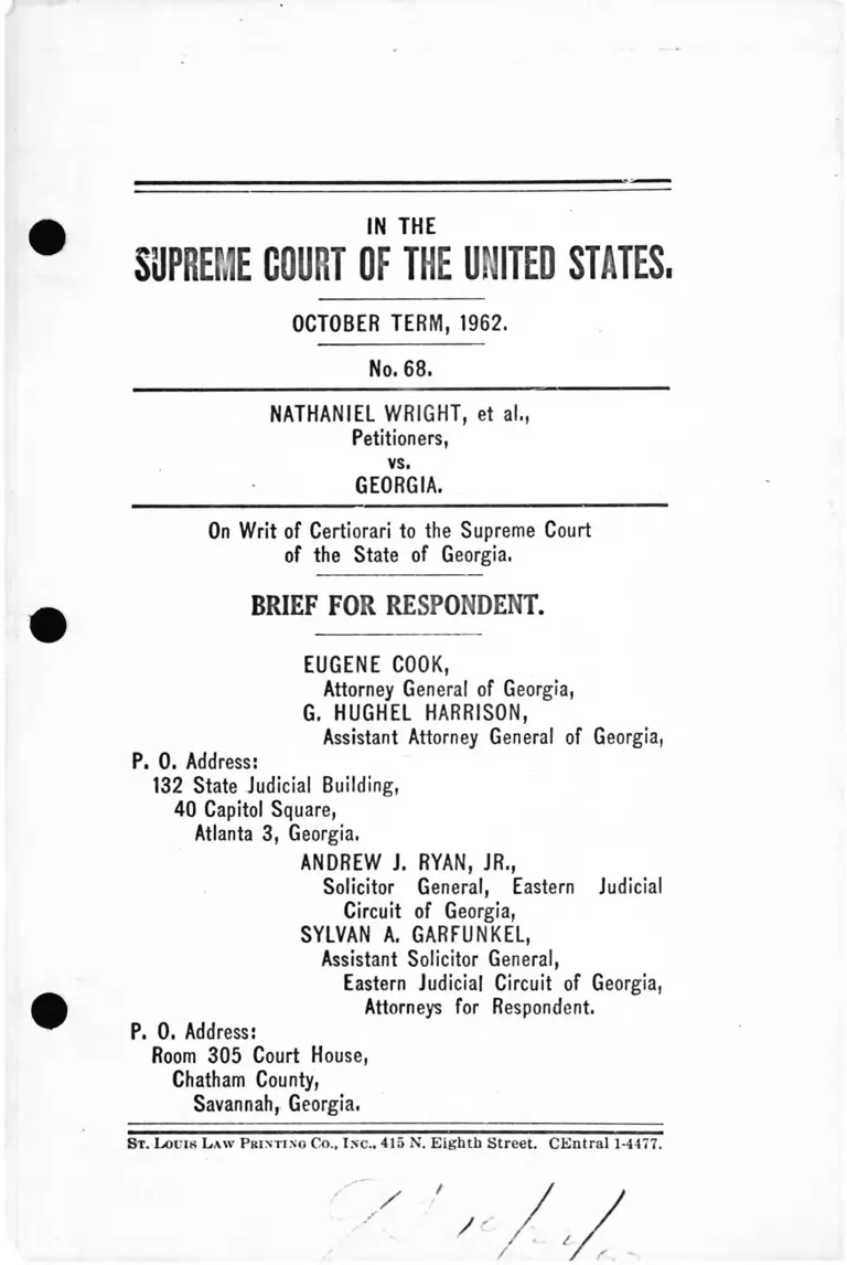 Wright v. Georgia Brief for Respondents preview