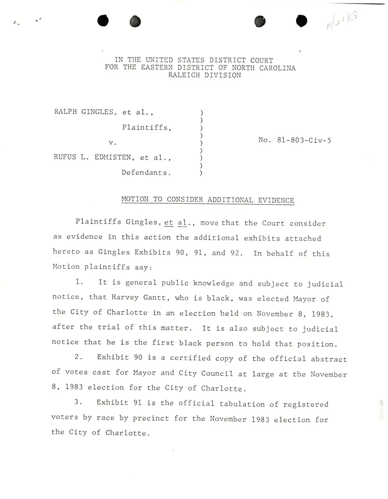 Plaintiff's Motion to Consider Additional Evidence preview