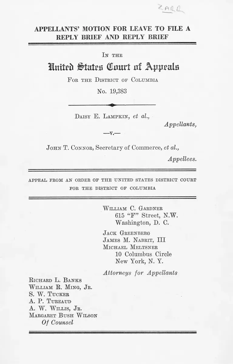 Lampkin v. Connor Appellants' Motion for Leave to File a Reply Brief and Reply Brief preview