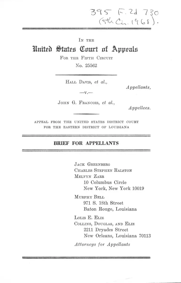 Davis v. Francois Brief for Appellants preview