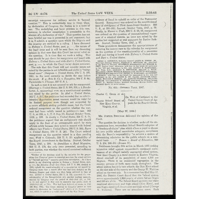 Fourth Circuit Court Opinion from The United States Law Week preview