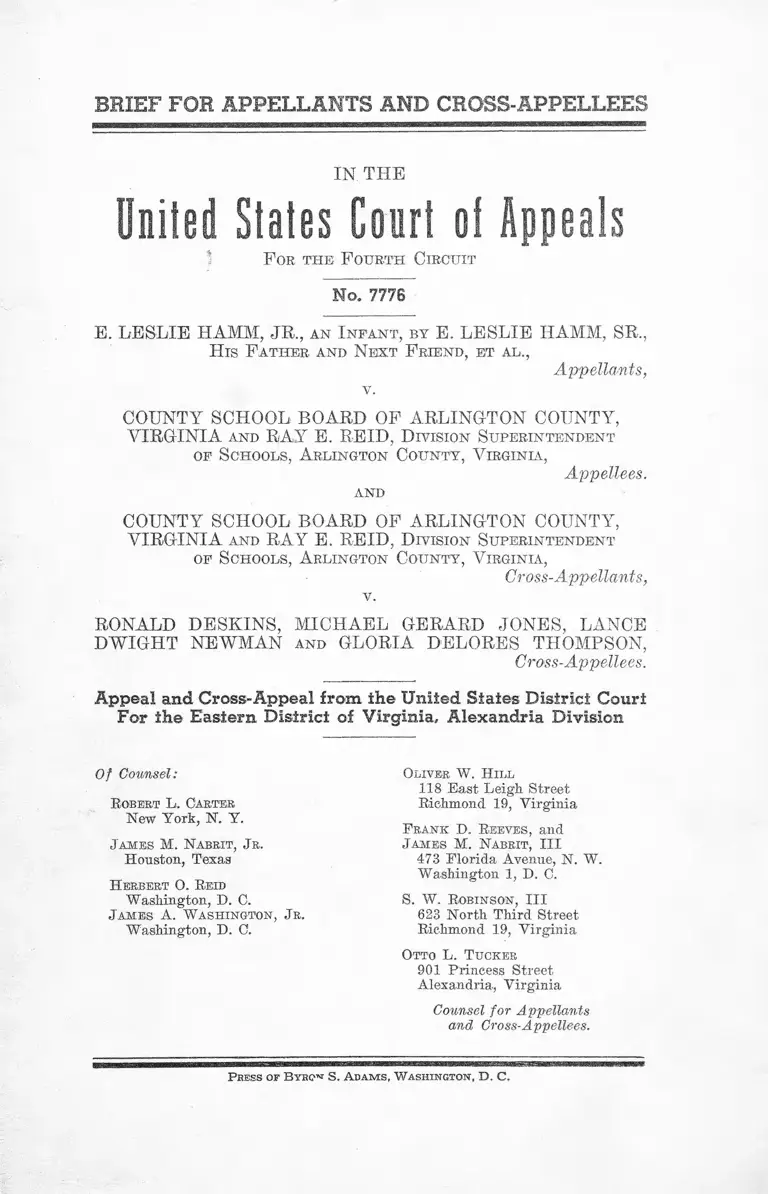 Hamm v. Arlington County, VA School Board Brief for Appellants and Cross-Appellees preview