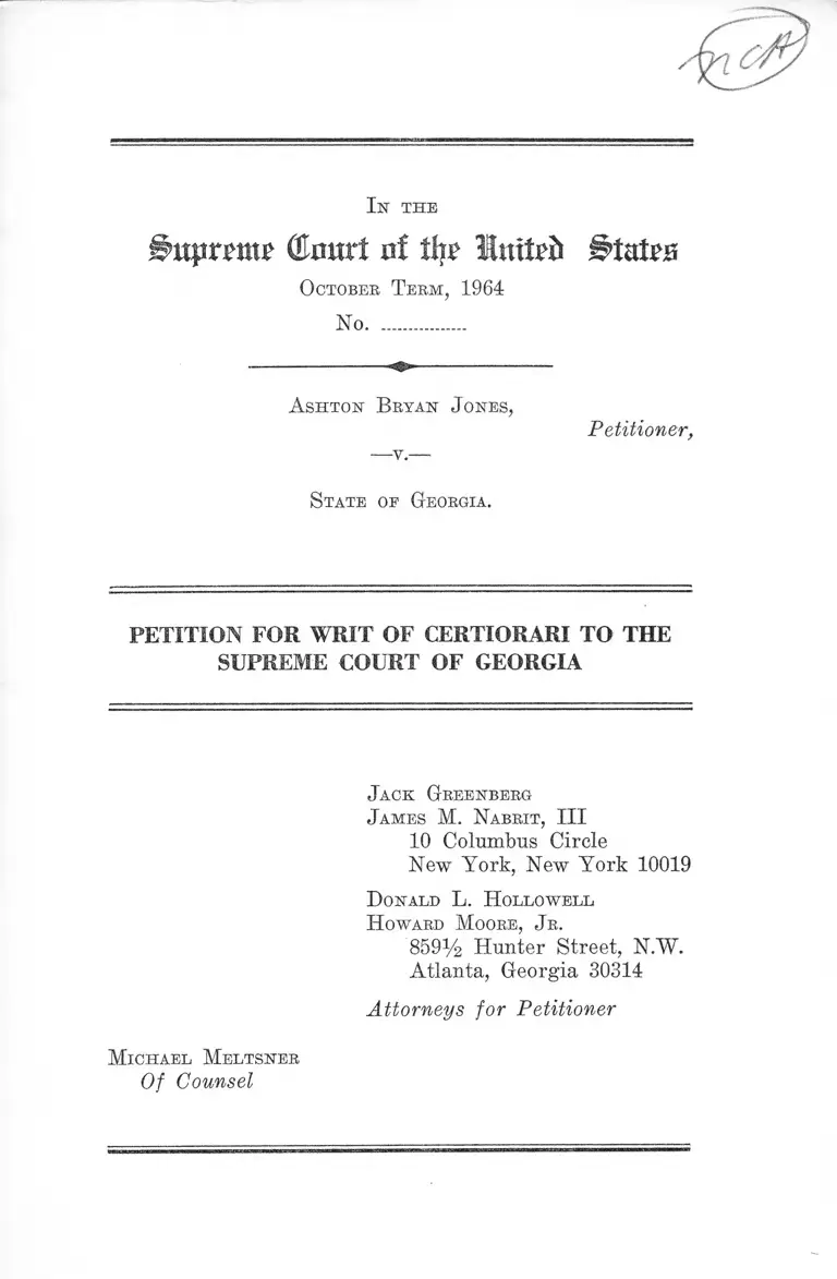 Jones v. Georgia Petition of Writ of Certiorari preview