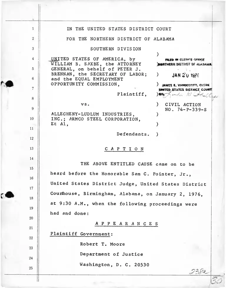 United States v. Allegheny Ludlum Industries Inc. Transcript preview