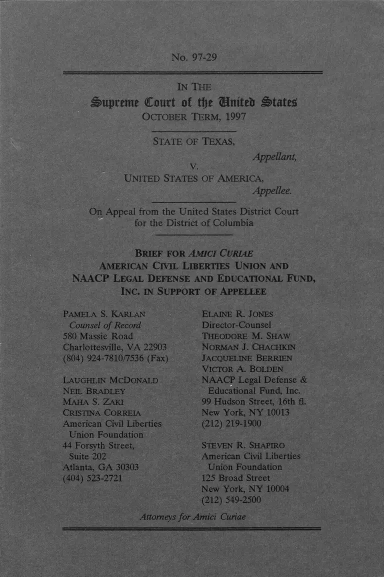 Texas v. United States Brief Amici Curiae preview