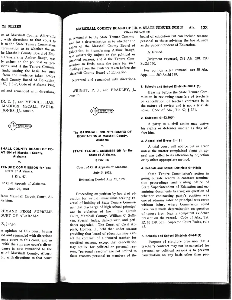 Marshall County Board of Education v. State Tenure Commission Court Opinion preview