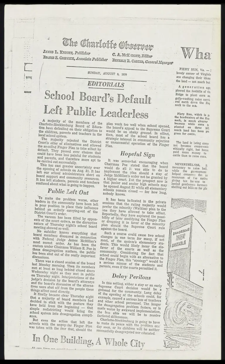 School Board's Default Left Public Leaderless (The Charlotte Observer) preview