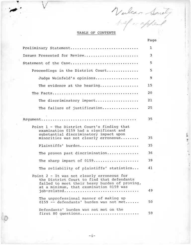 Vulcan Society of New York City Fire Department, inc. v. Civil Service Commission of the City of New York Brief of Plaintiffs as Appellees and Appellants preview