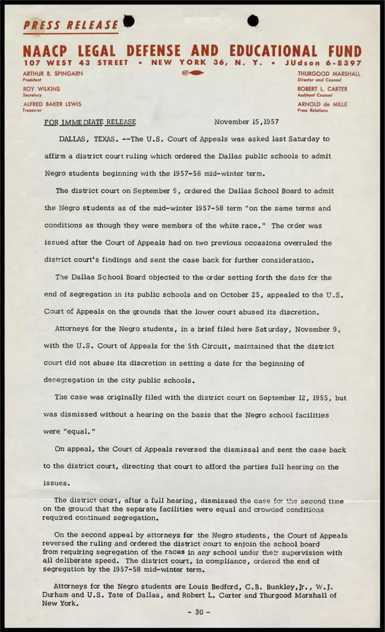 Dallas, Texas. -- The U.S. Court of Appeals preview