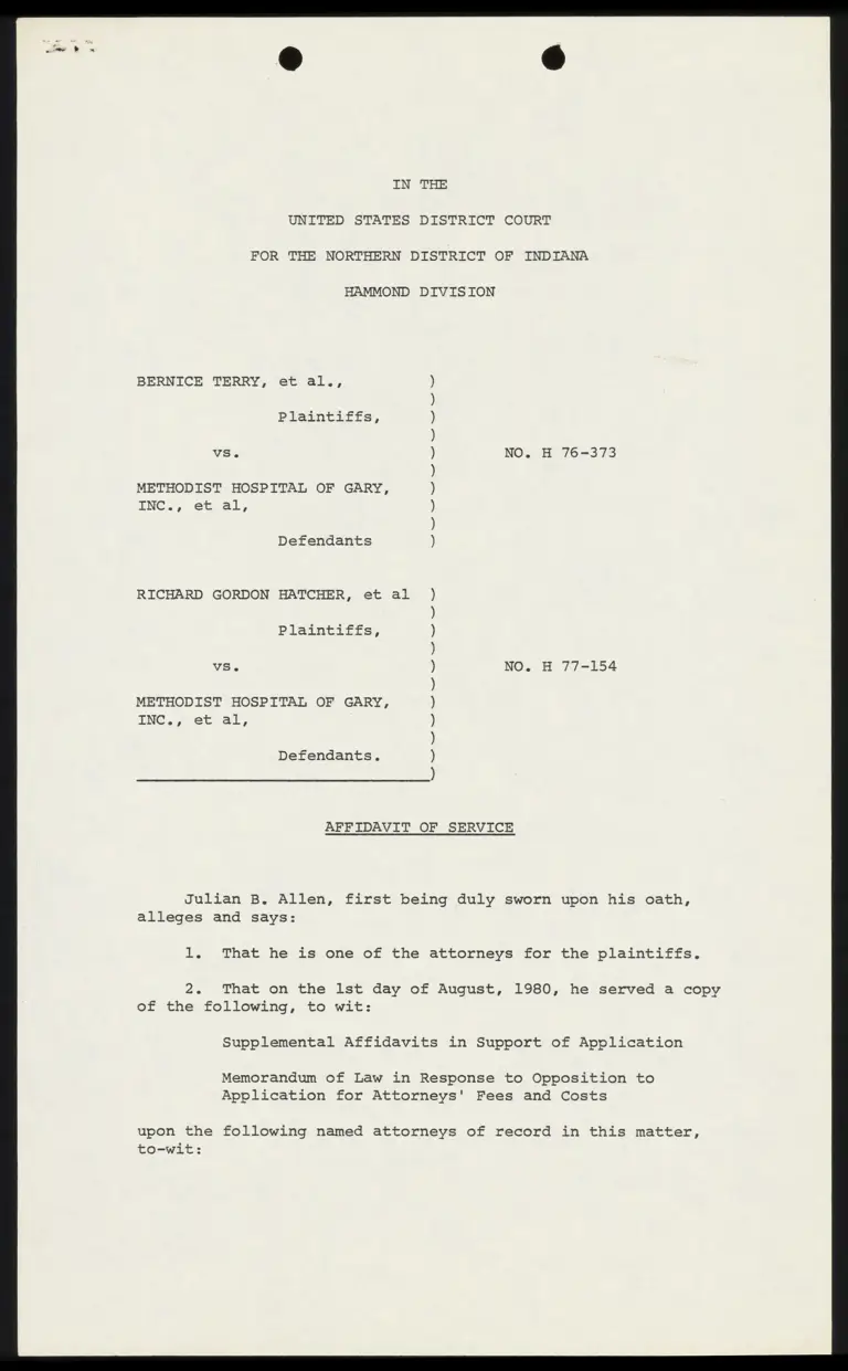 Affidavit of Service preview