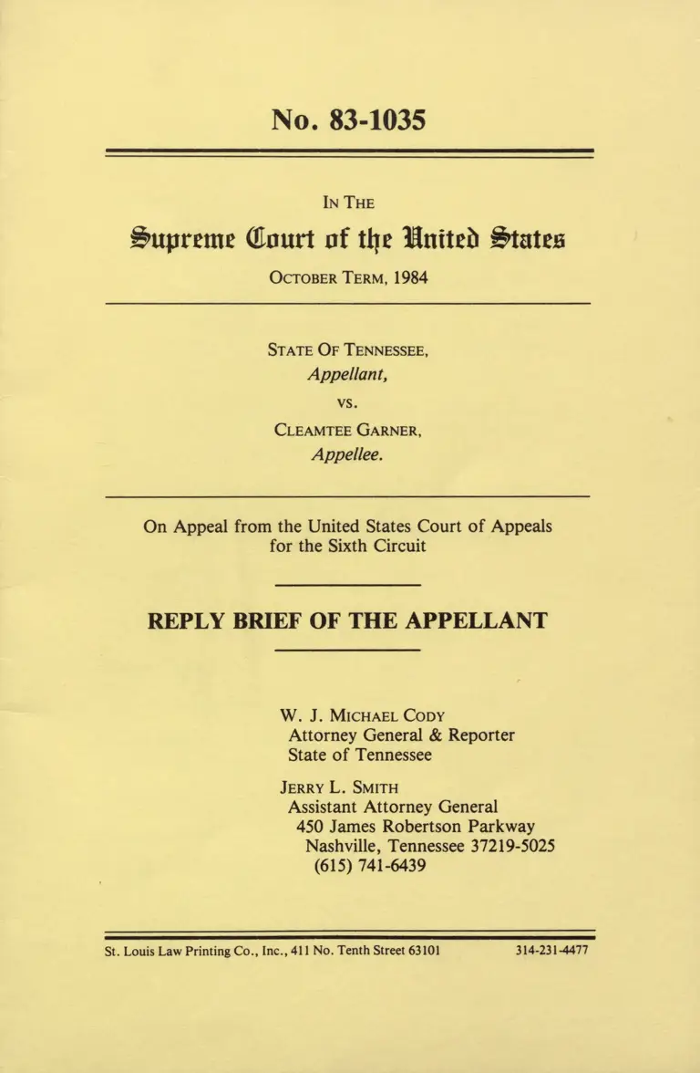 Reply Brief of the Appellant preview