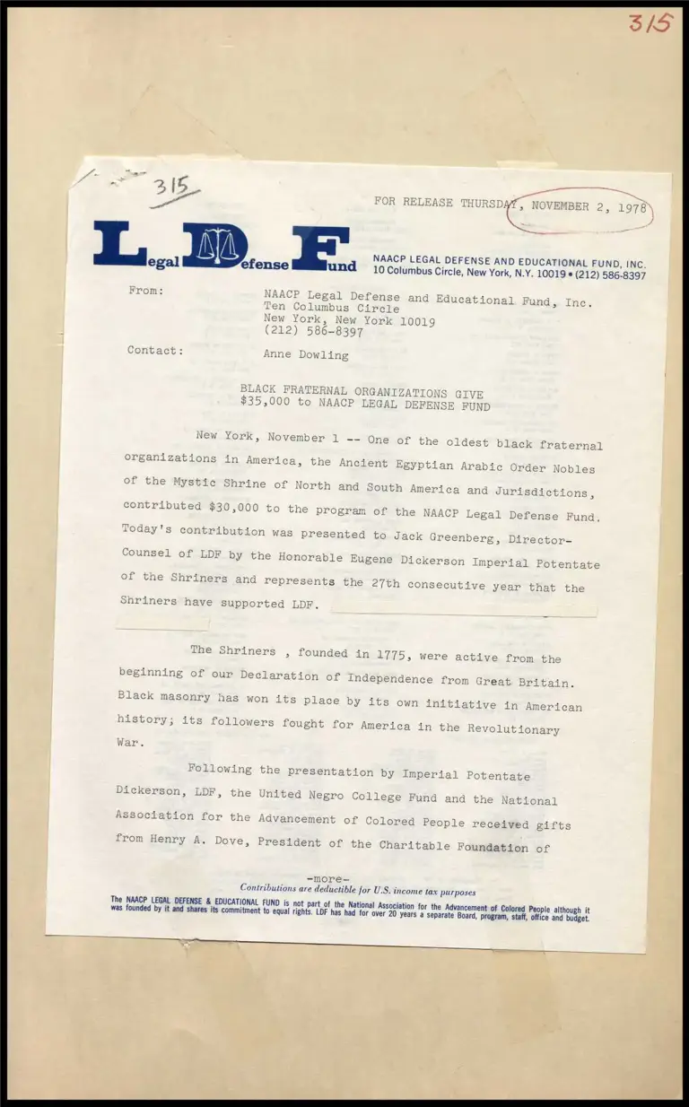 Black Fraternal Organizations Give $35,000 to NAACP Legal Defense Fund preview
