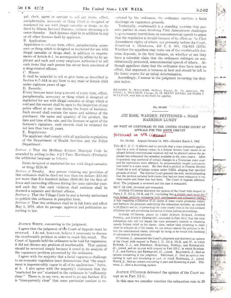 Rose v. Lundy Court Opinion preview