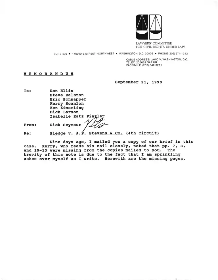 Sledge v JP Stevens & Company, Inc. Brief for Plaintiffs-Appellees and Plaintiffs-Appellants preview