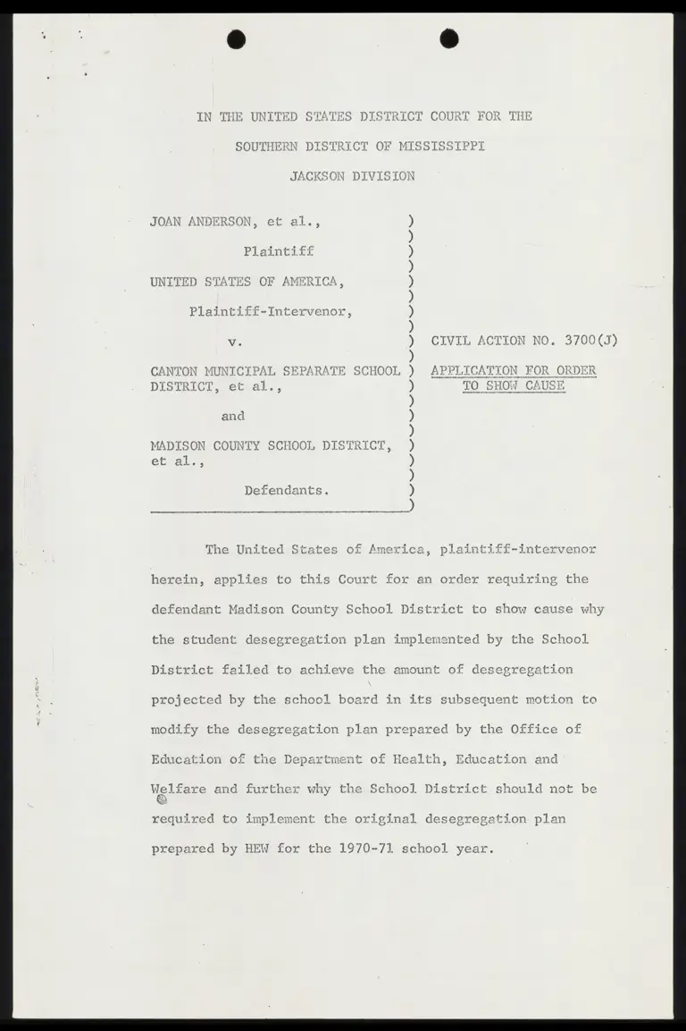 Application for Order to Show Cause preview