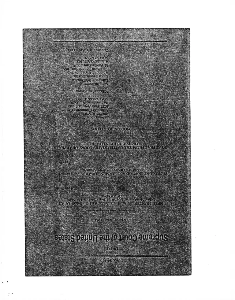 Hunter v. Underwood Motion to Affirm preview