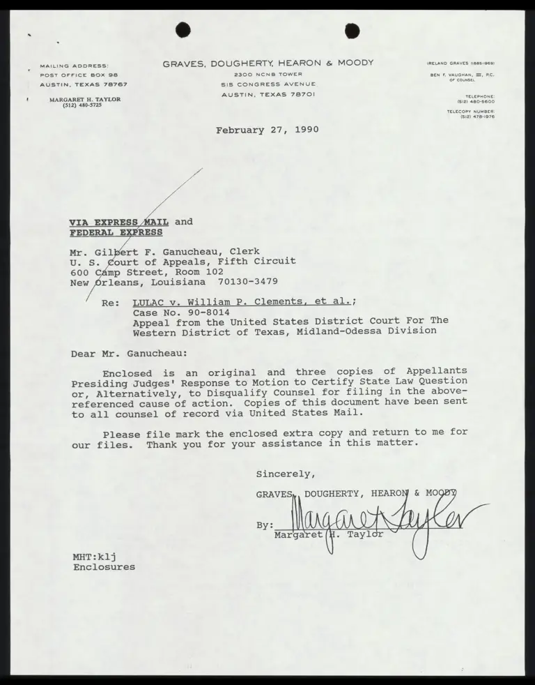 Appellants Presiding Judges' Response to Motion to Certify State Law Question or to Disqualify Counsel preview