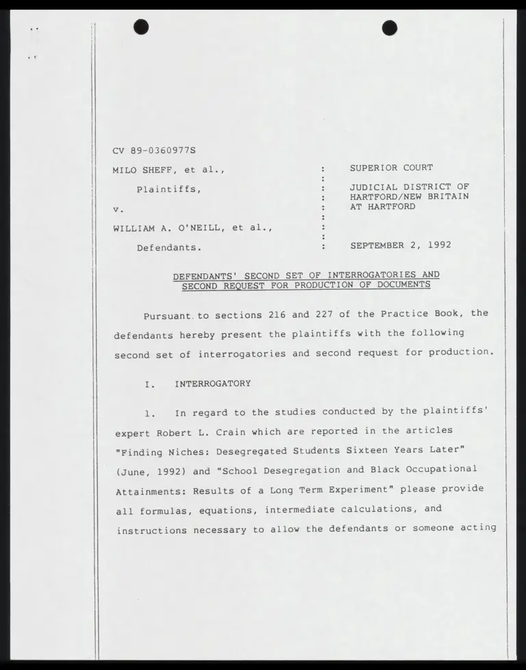 Defendants' Second Set of Interrogatories and Second Request for Production of Documents and Notice of Filing preview