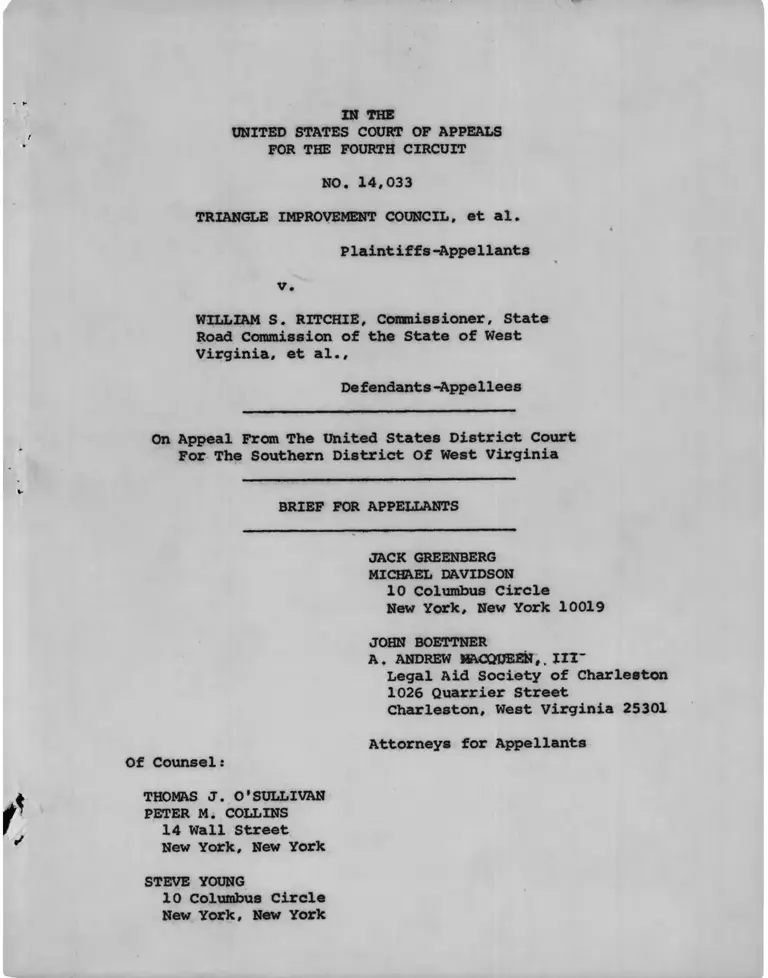 Triangle Improvement Council v. Ritchie Brief for Appellants preview