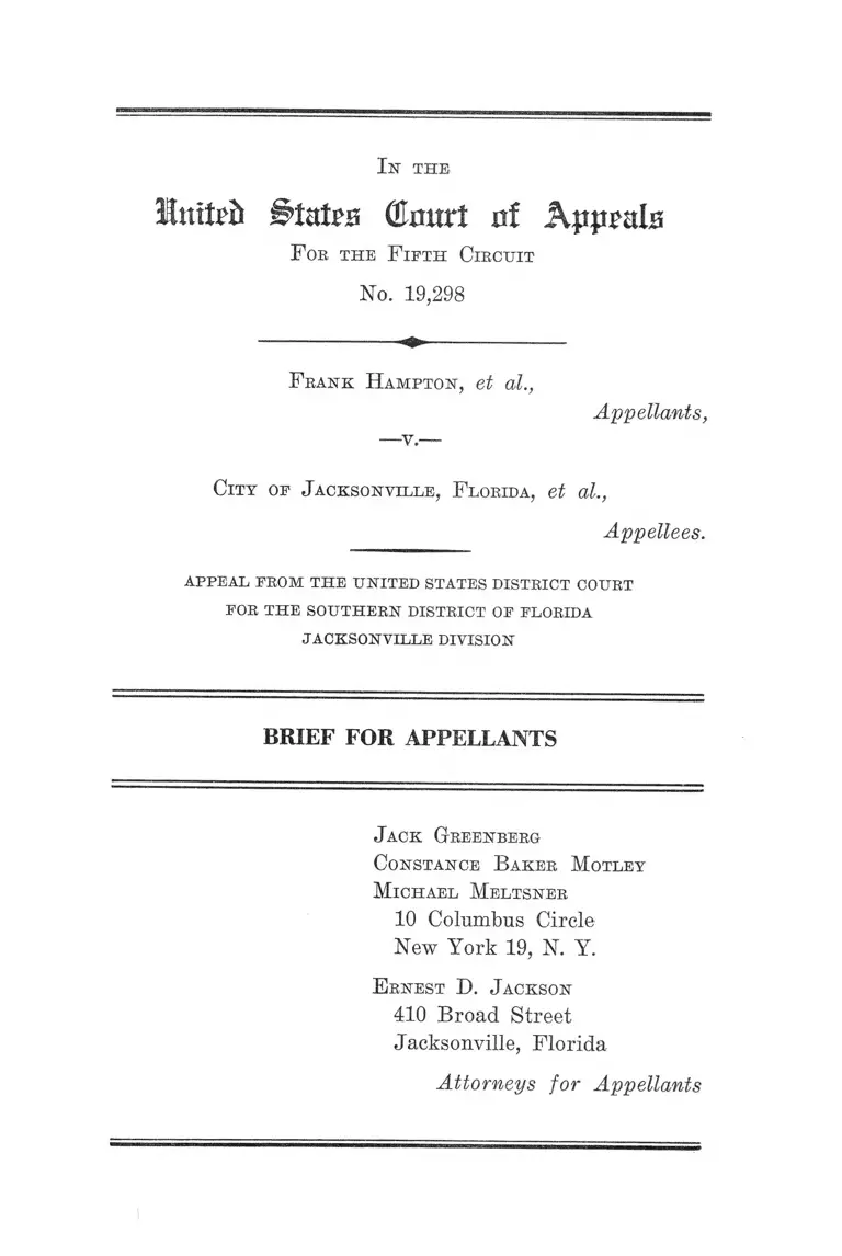 Hampton v. City of Jacksonville, FL Brief for Appellants preview