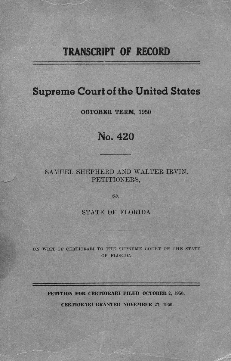 Shepherd v FL Transcript of Record preview