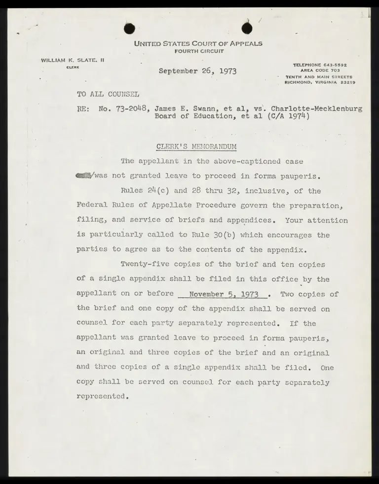 Clerk's Memorandum preview