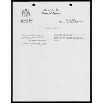 Court of Appeals Order in Affirmance preview