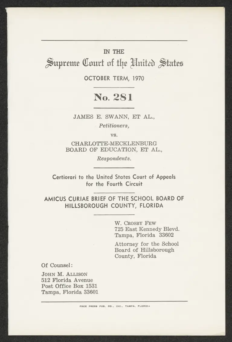 Amicus Curiae Brief of the School Board of Hillsborough County, Florida preview