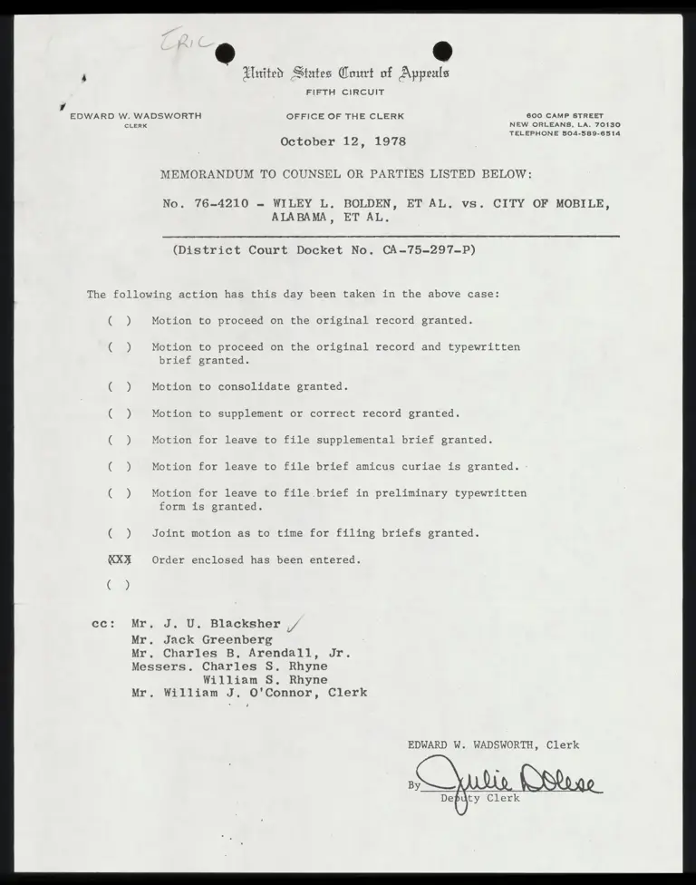 Order Denying Motion to Vacate Order Staying Elections preview
