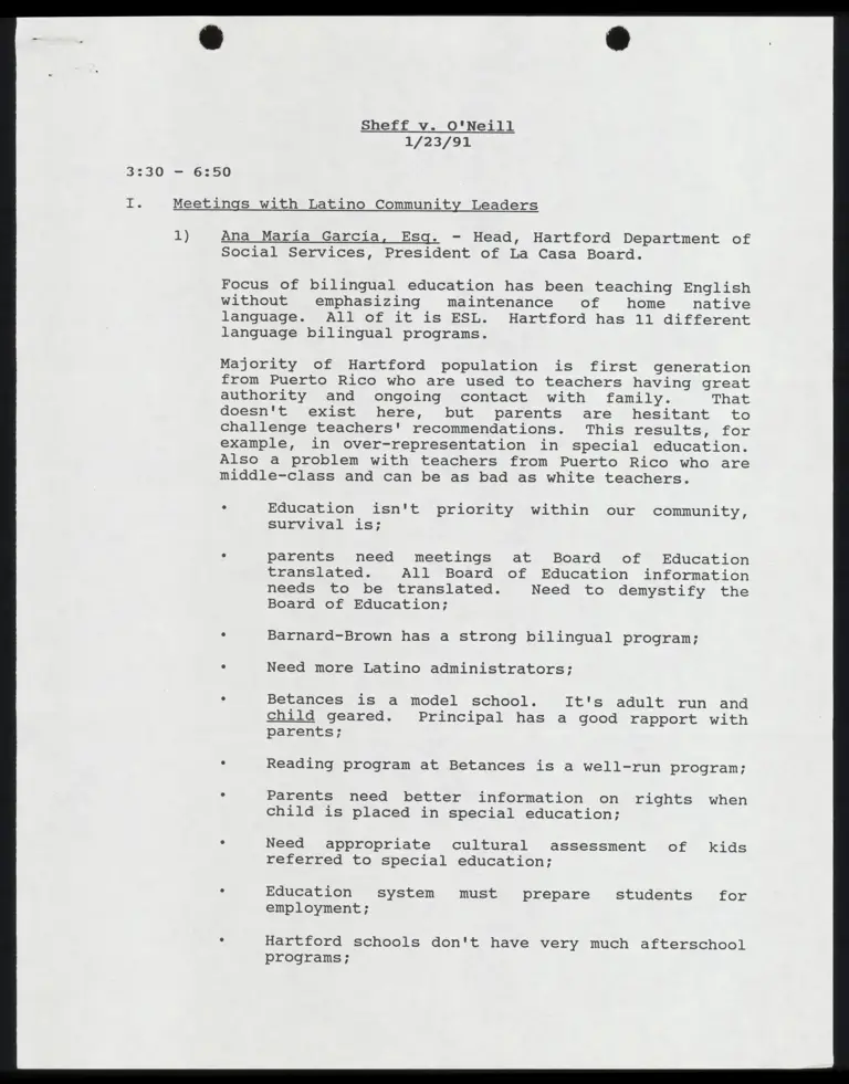 Notes on Meetings with Latino Community Leaders and Background preview