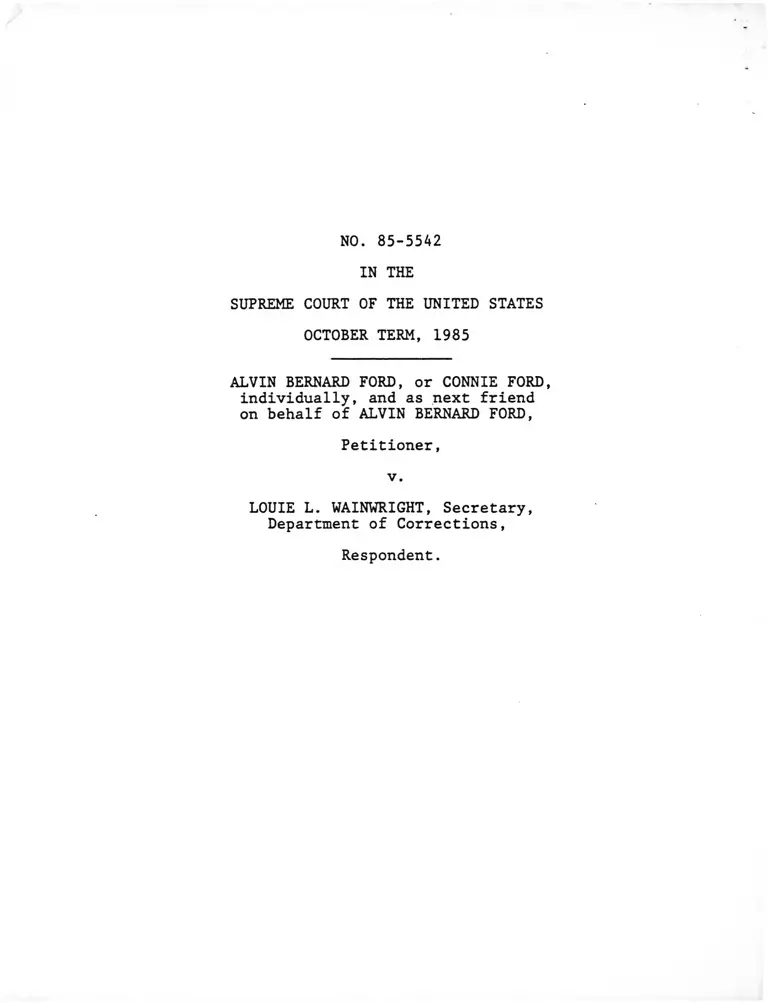 Ford v. Wainwright Jurisdiction preview