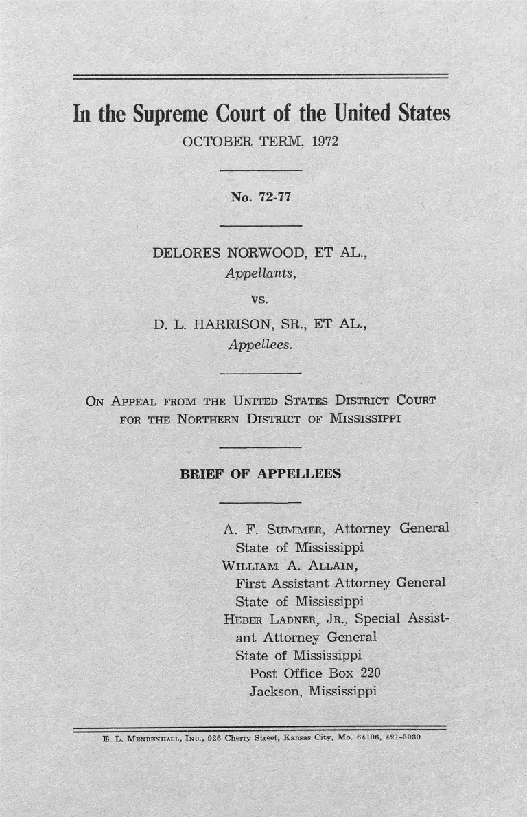 Norwood v. Harrison Brief of Appellees preview