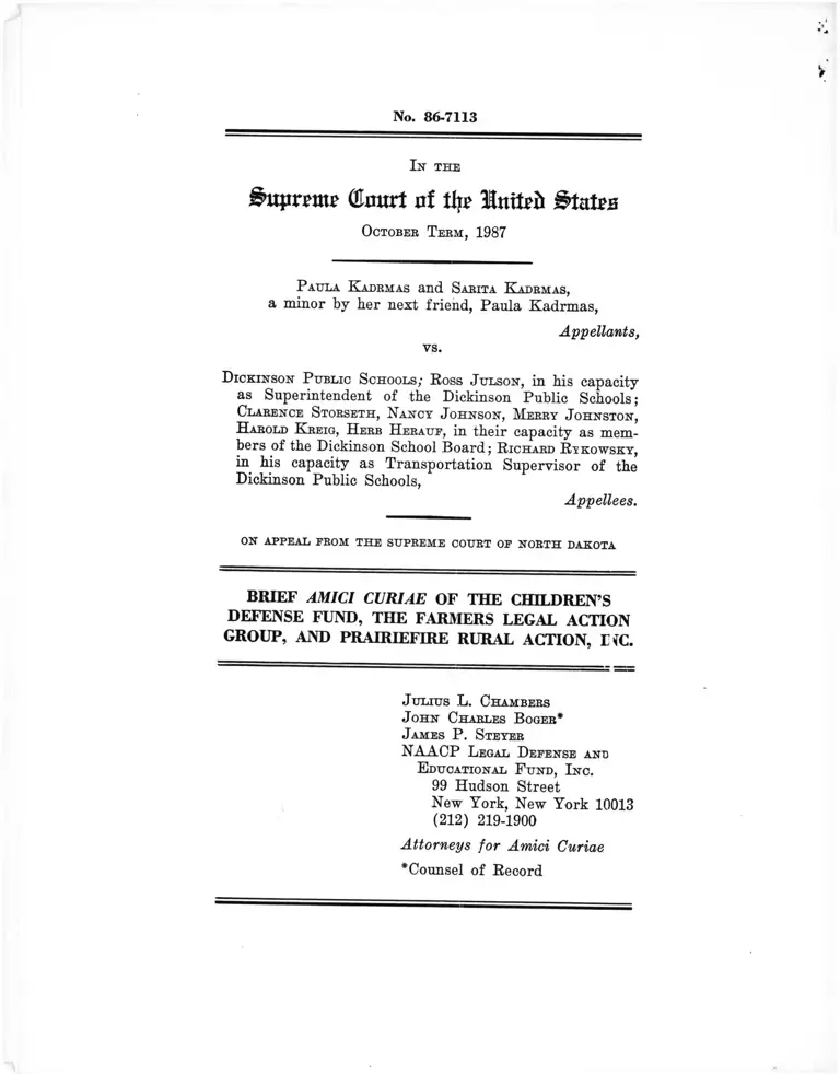 Kadrmas v. Dickinson Public Schools Brief Amici Curiae preview