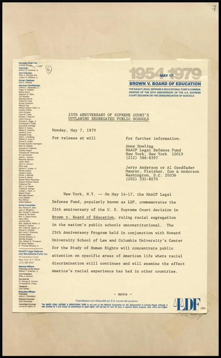 25th Anniversary of Supreme Court's Outlawing Segregated Public Schools preview