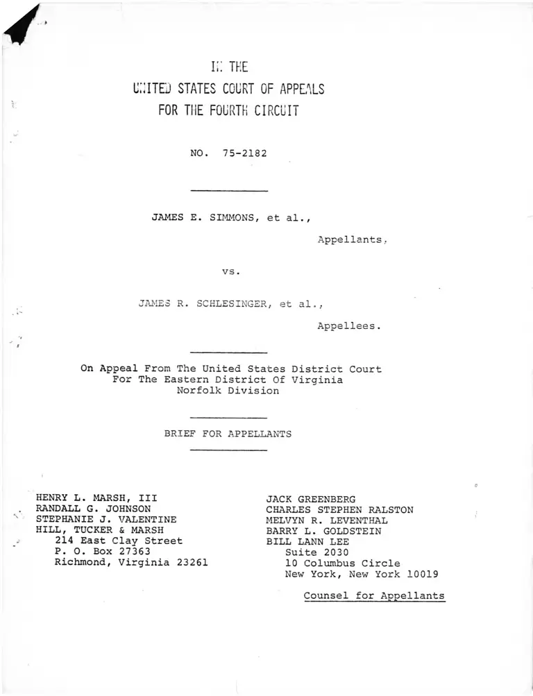 Simmons v Brown Reply Brief for Appellants preview