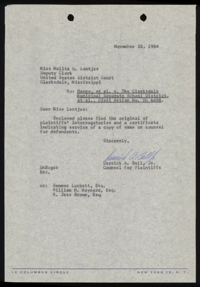 Certificate of Service for Interrogatories preview